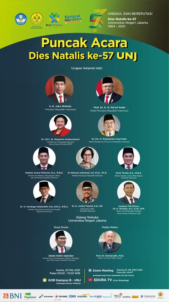 Puncak Acara Dies Natalis Universitas Negeri Jakarta ke-57: Unggul dan Bereputasi