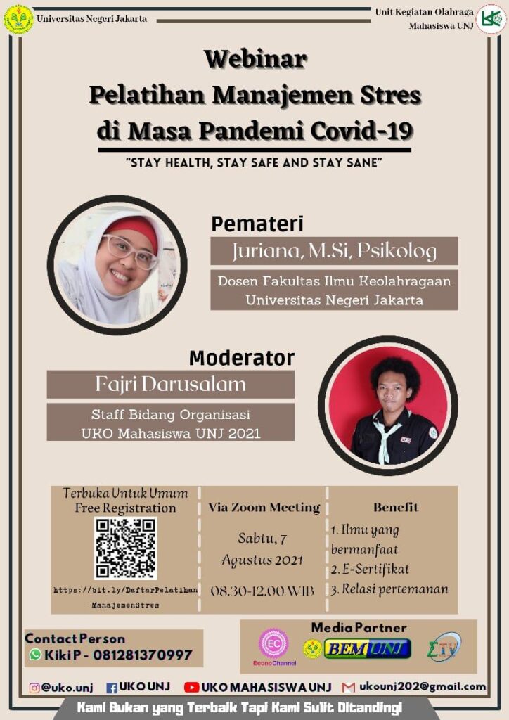 WEBINAR PELATIHAN MANAJEMEN STRES DI MASA PANDEMI COVID-19