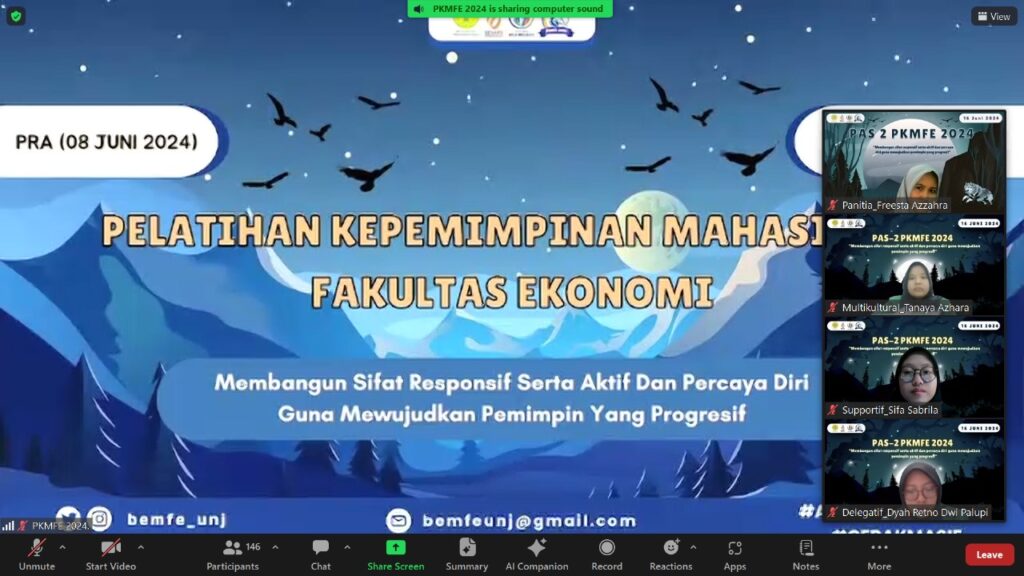 PRESS RELEASE PAS II PELATIHAN KEPEMIMPINAN MAHASISWA FAKULTAS EKONOMI (PKMFE) 2024
